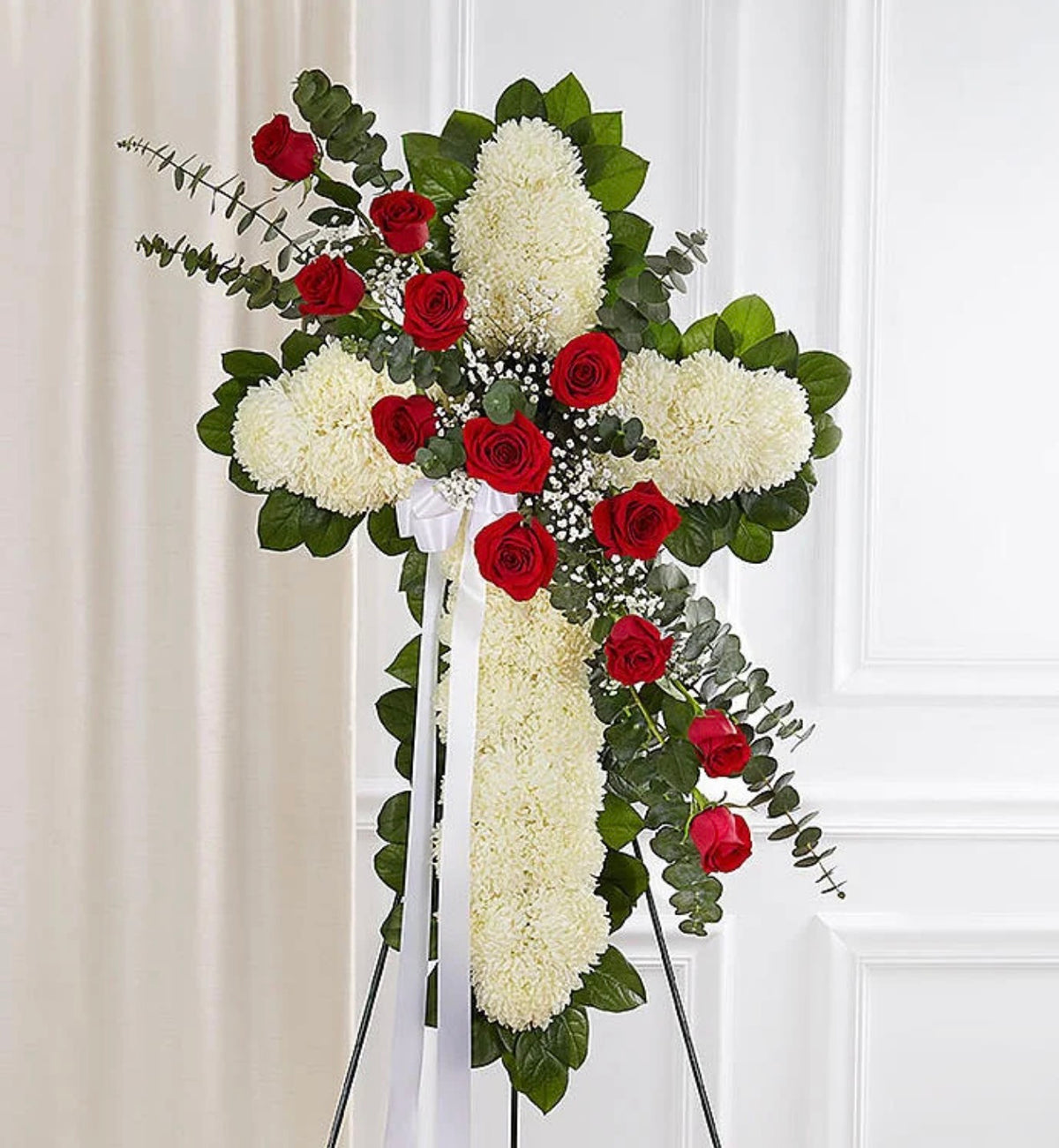 Peace & Prayers™ Red & White Standing Cross