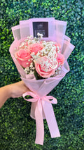 6 Pink rose mini bouquet