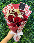 6 red rose mini bouquet