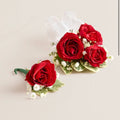 Red Rose Corsage and Boutonniere set