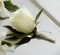 White rose boutonnière