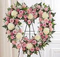 Always Remember Floral Heart Tribute - Pink & White